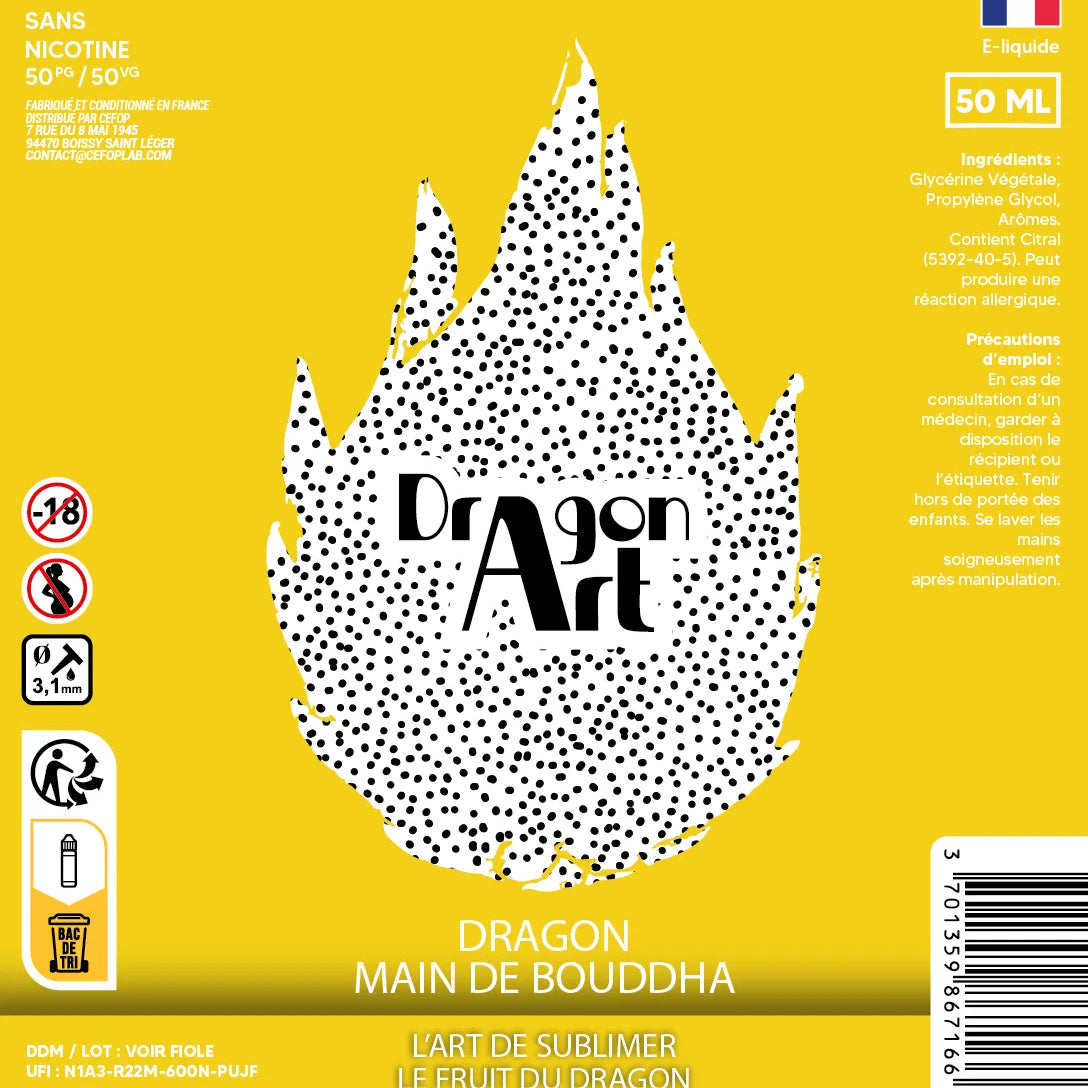 Étiquette Main de Bouddha Frais Dragon'Art Bobble 50 ml