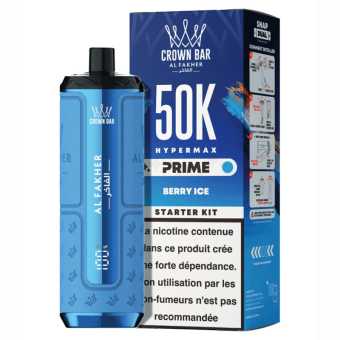 Vape rechargeable Al Fakher Hyper Max Prime 50K, saveur Berry Ice