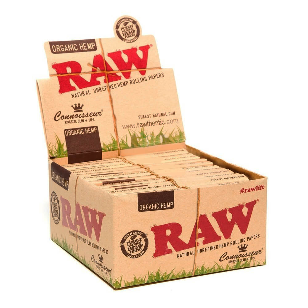 RAW Natural Unrefined Rolling Papers + Tips