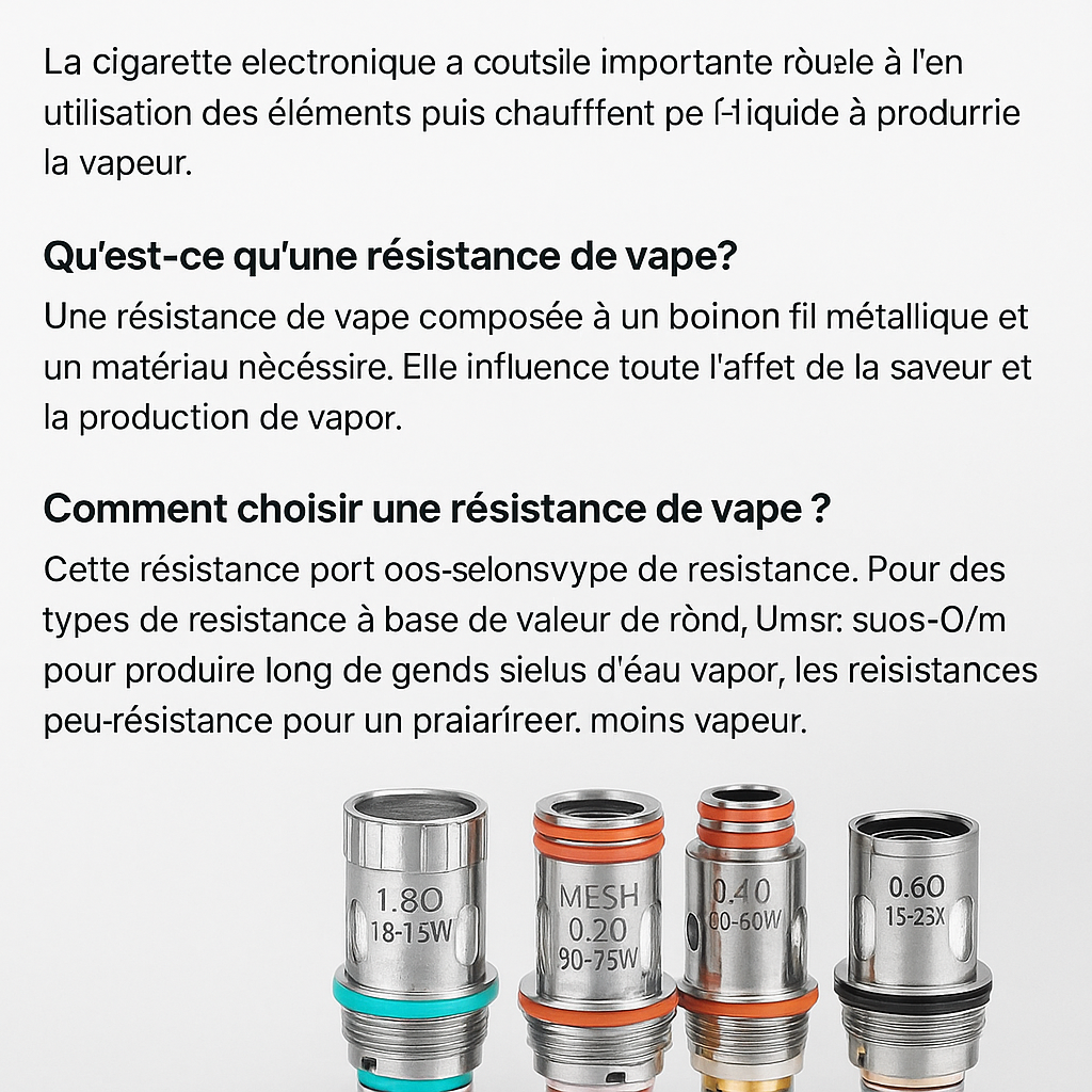 Tout savoir sur les résistances de cigarette électronique