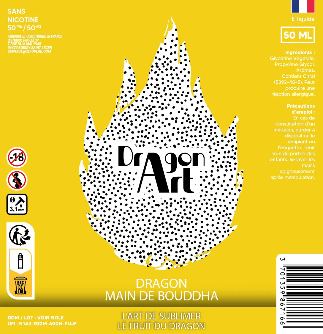 Étiquette Main de Bouddha Frais Dragon'Art Bobble 50 ml