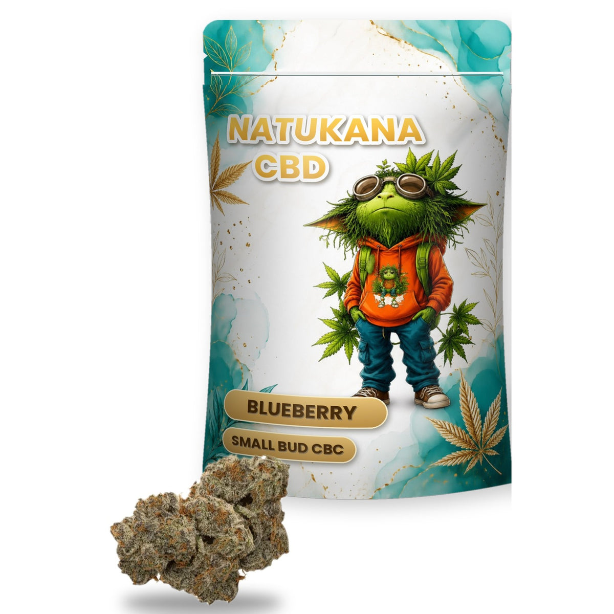 Sachet Natukana Blueberry Small Bud CBC et fleur de chanvre