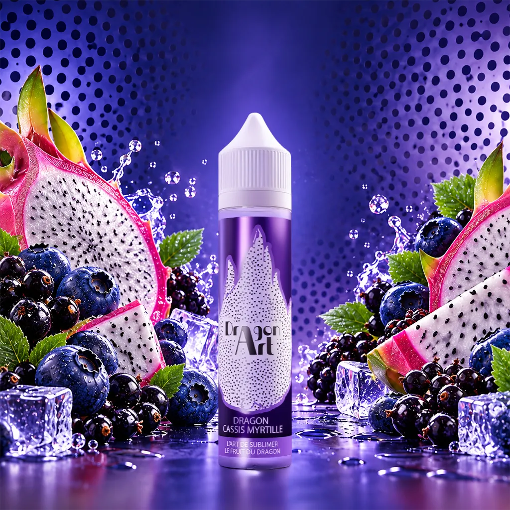 E-liquide Dragon Cassis Myrtille Frais Dragon'Art Bobble 50 ml