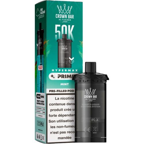 Cartouches Al Fakher Hyper Max Prime 50K, saveur Mint